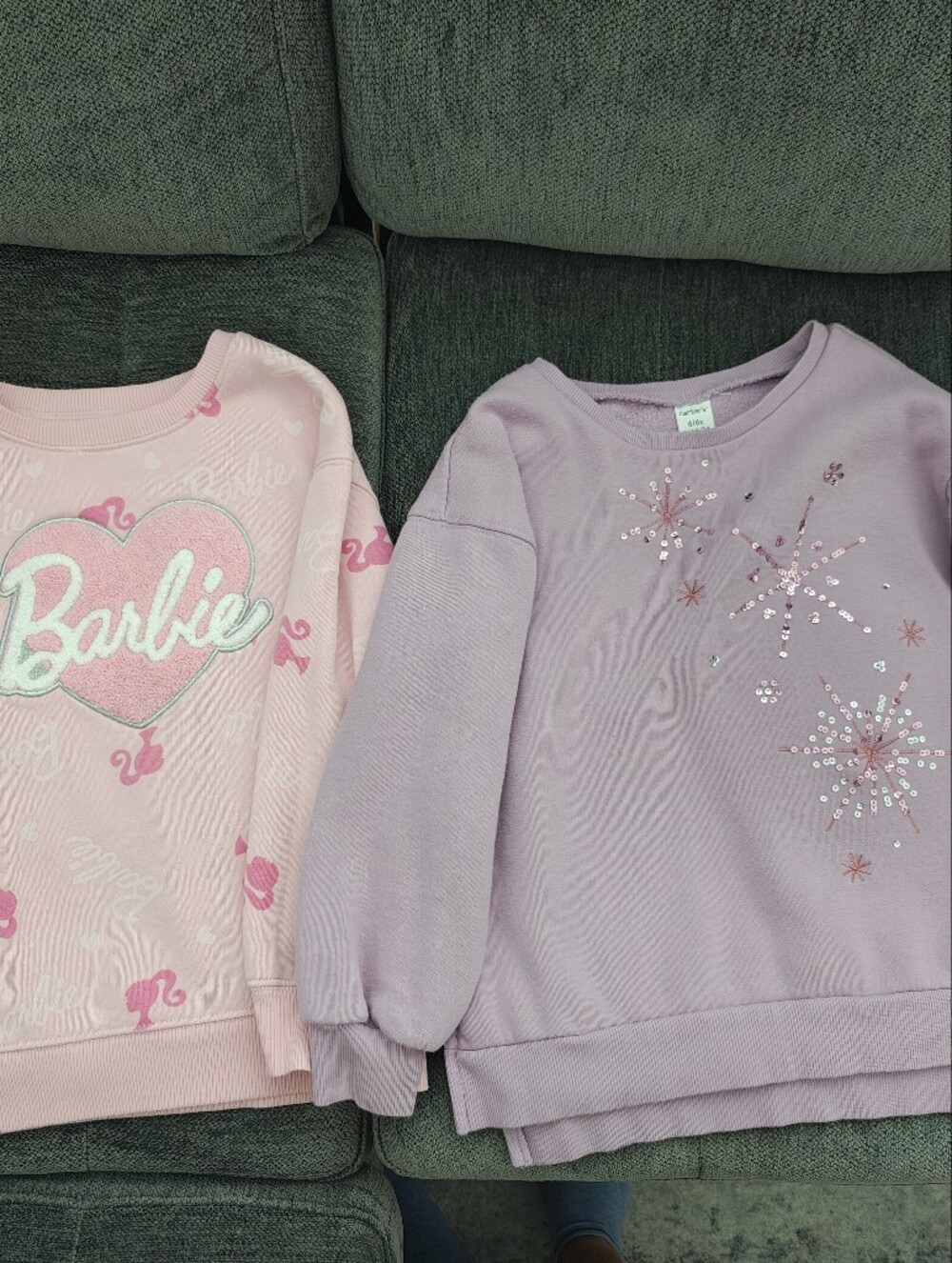 Carter's Barbie Pink & Lavender Girls Sweatshirt Duo Size 6